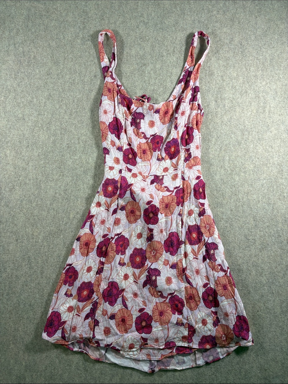 Aritzia Wilfred Delune Floral Mini Dress Poetic Rose Pink Orange Size 2 EUC